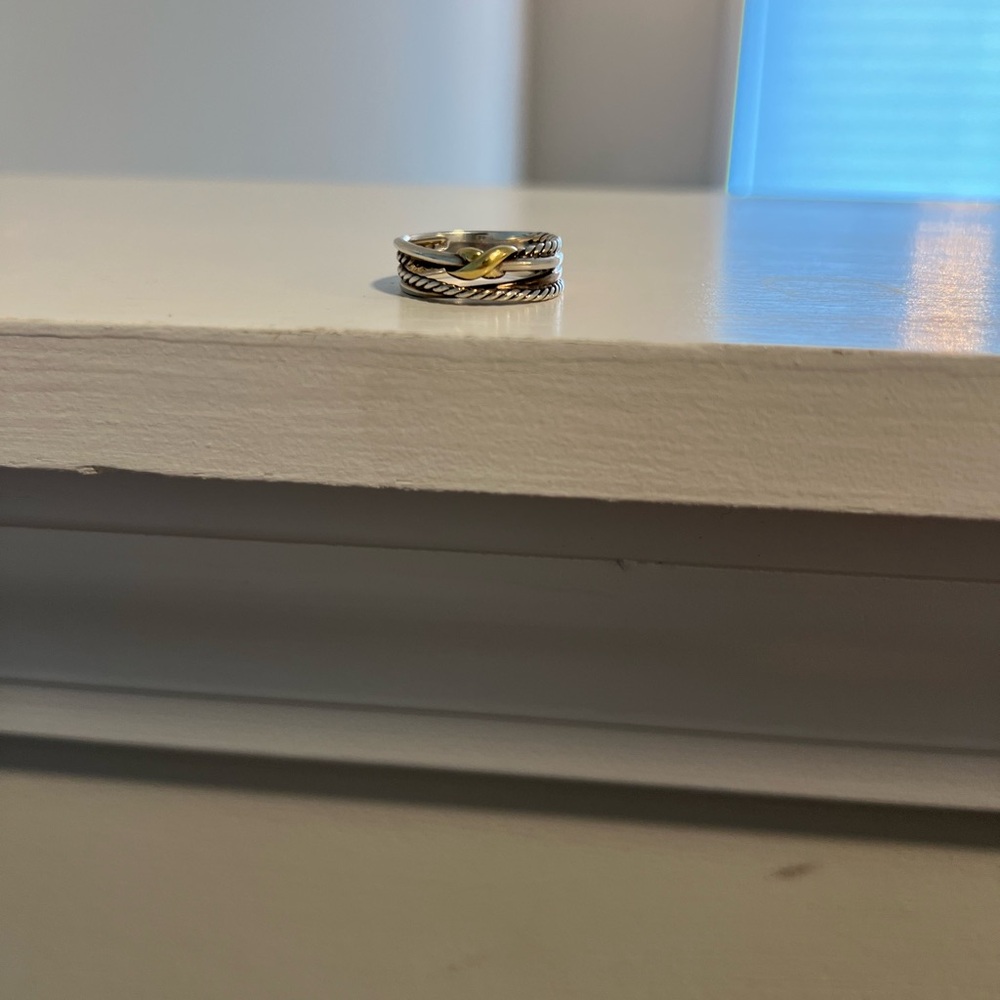 David Yurman Gold and Silver Cable Ring - Picture 7 of 9